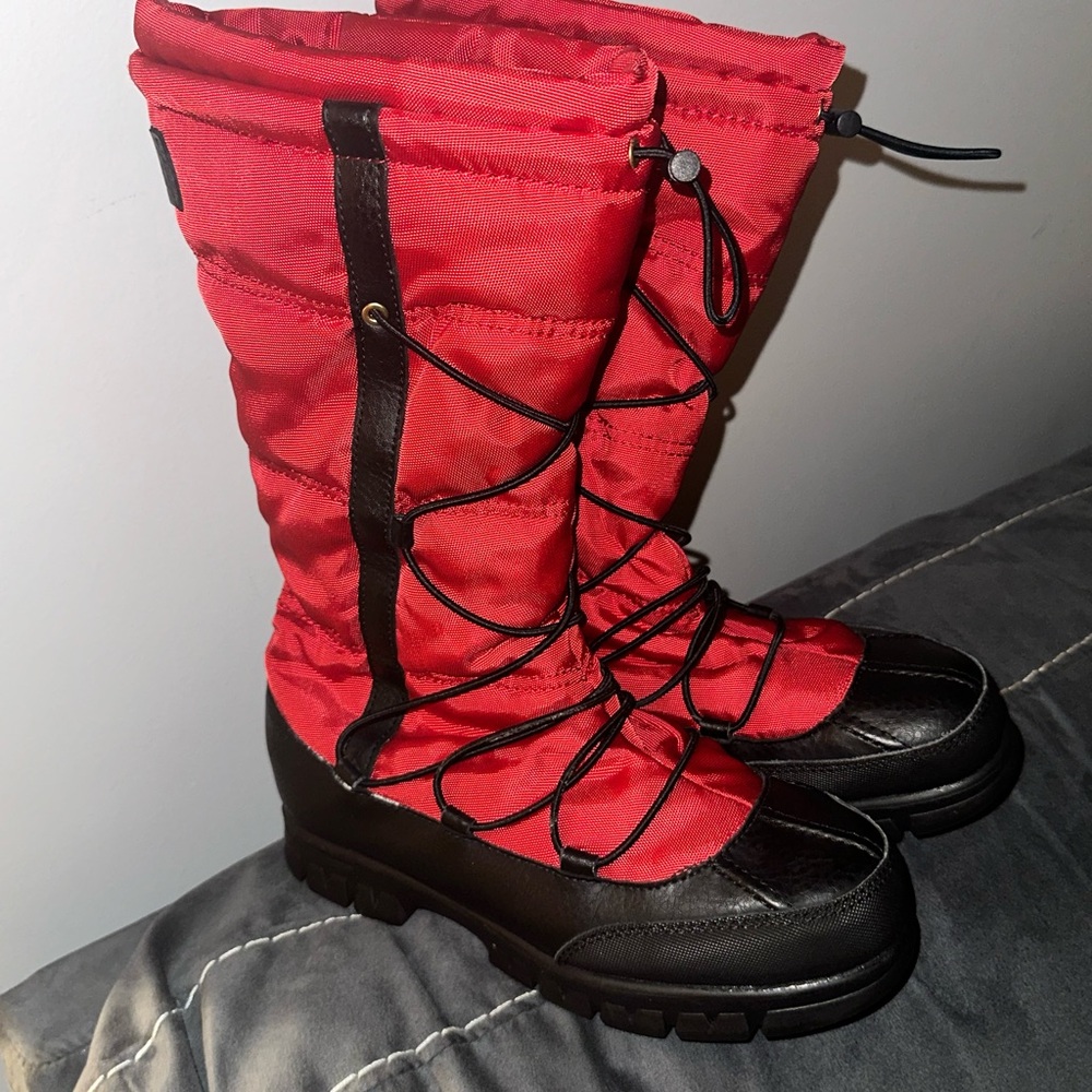 Lauren Ralph Lauren Quinly Tall Winter Boots Women's Red Black